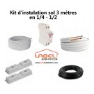 Kit instalation au sol  pour climatisation, 3 mètres en 1/4 - 1/2  Ref: LBH-Kit-3m-1-2