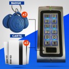 Digicode lecteur de proximité 3 badges et 3 cartes EMATRONIC