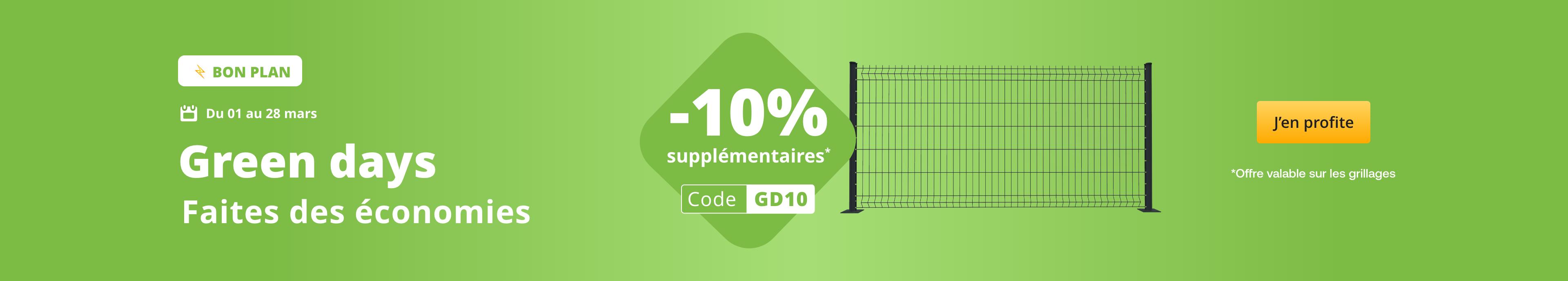 PROMO : -10% sur le grillage