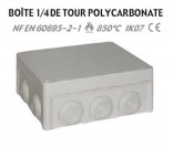 Boite 1/4 de tour Polycarbonate 100x100x55mm  ref : 2102