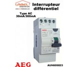 Interrupteur différentiel à bornes étagées Type AC 30mA/300mA - AEG