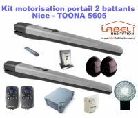 Motorisation portail 2 battants - NICE - TOONA KIT 5605