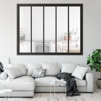VERRIÈRE D'INTÉRIEUR ACIER - 5 VITRAGES - H1050xL1350 mm