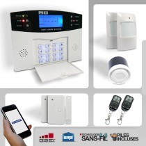 Alarme kit mixte sans-fil et filaire avec transmetteur GSM - EMATRONIC - AL01 - Pour 2 ou 3 pièces